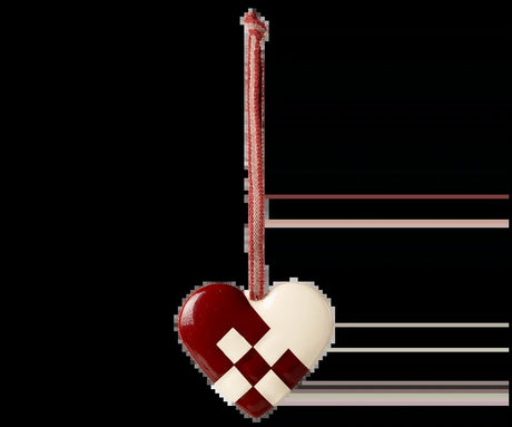 Maileg Metal ornament, Small heart - Red
