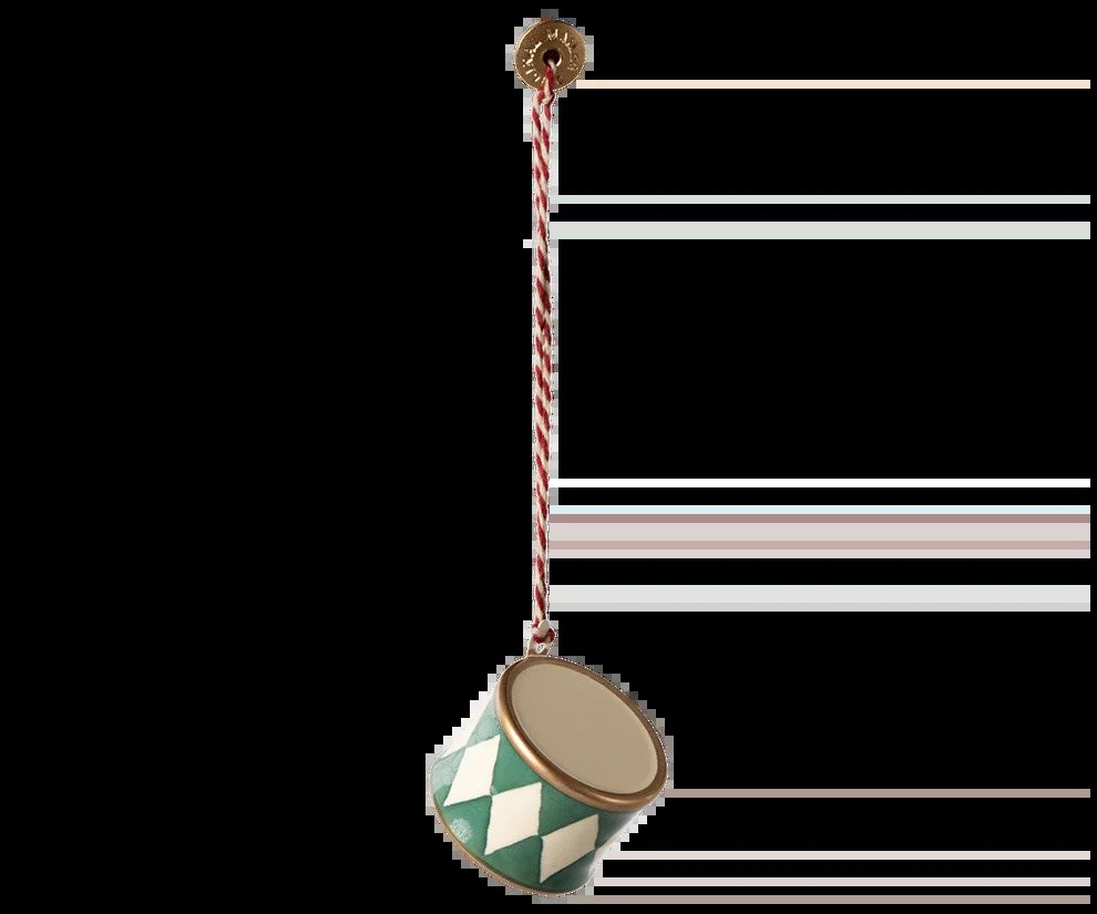Maileg Metal ornament, Small drum - Dark green