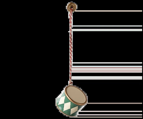Maileg Metal ornament, Small drum - Dark green