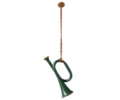 Maileg  Metal ornament, Trumpet - Dark green