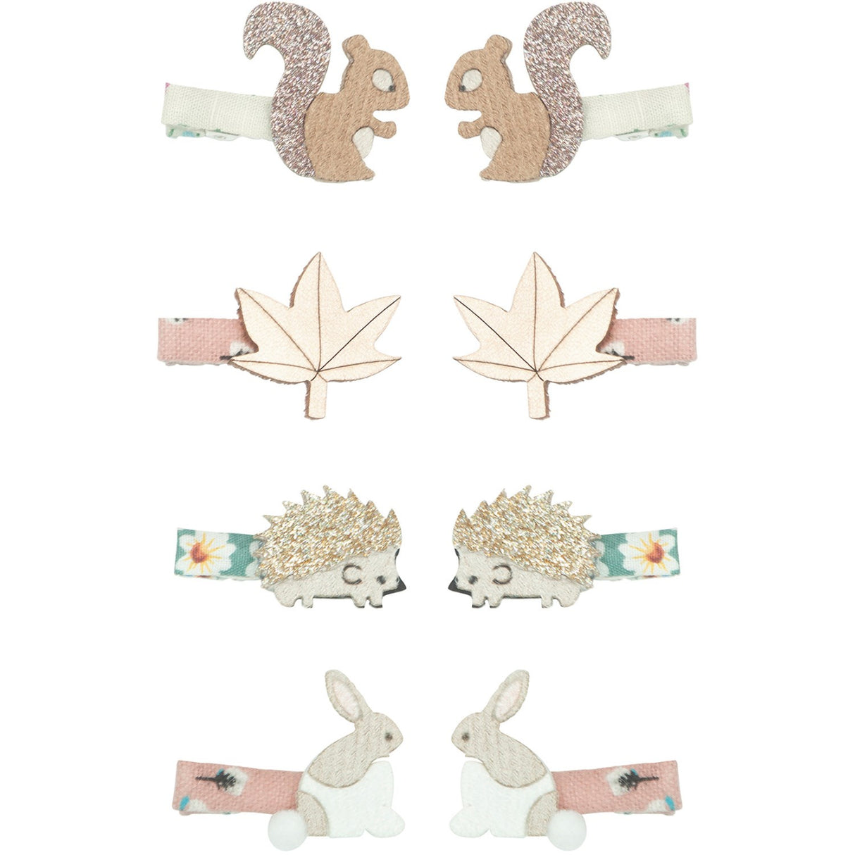 Mimi & Lula 8 Hair Clips - Mini Woodland Friends Homestead