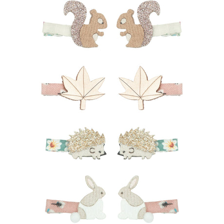 Mimi & Lula 8 Hair Clips - Mini Woodland Friends Homestead