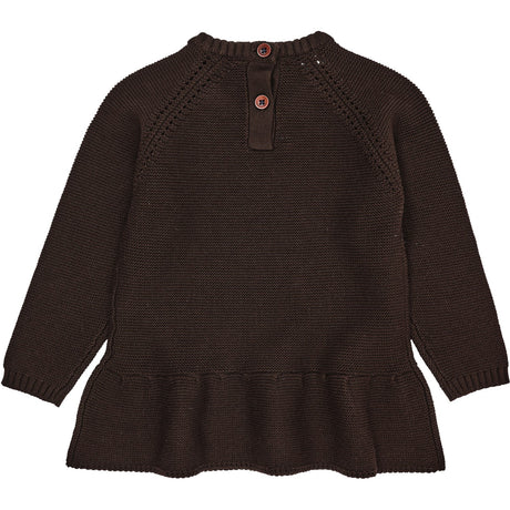 COPENHAGEN COLORS Dk Brown  Knitted Pullover W. Frill