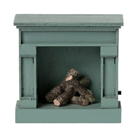 Maileg  Fireplace, Mouse - Blue