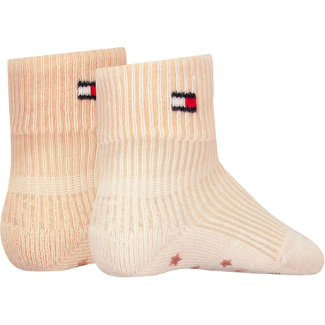 Tommy Hilfiger Classic Khaki Baby Sock 2-pack Fold Over Rib