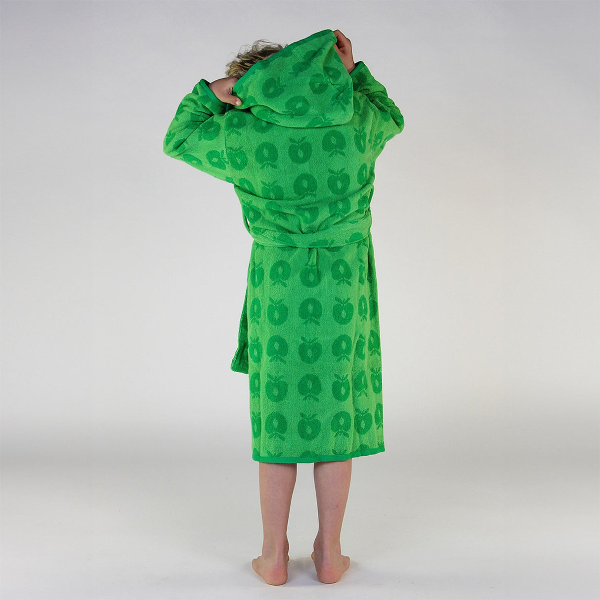 Småfolk Apple Green  Bathrobe Med Æbler