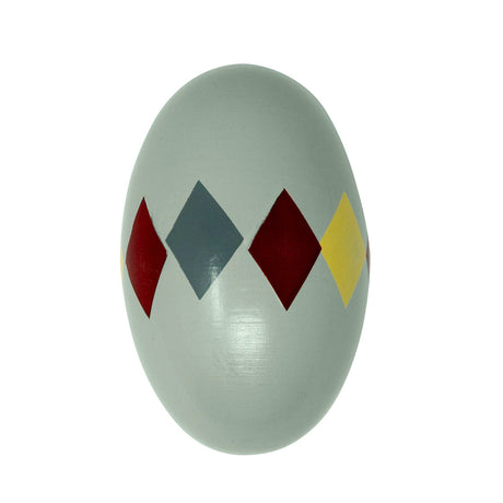 Mamamemo Rattle Egg, Green, Harlequin