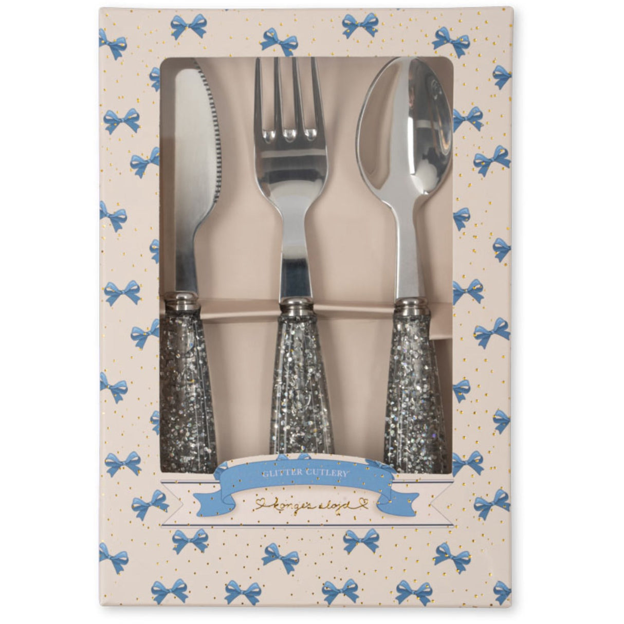 Konges Sløjd Sparkling Blue Glitter Cutlery