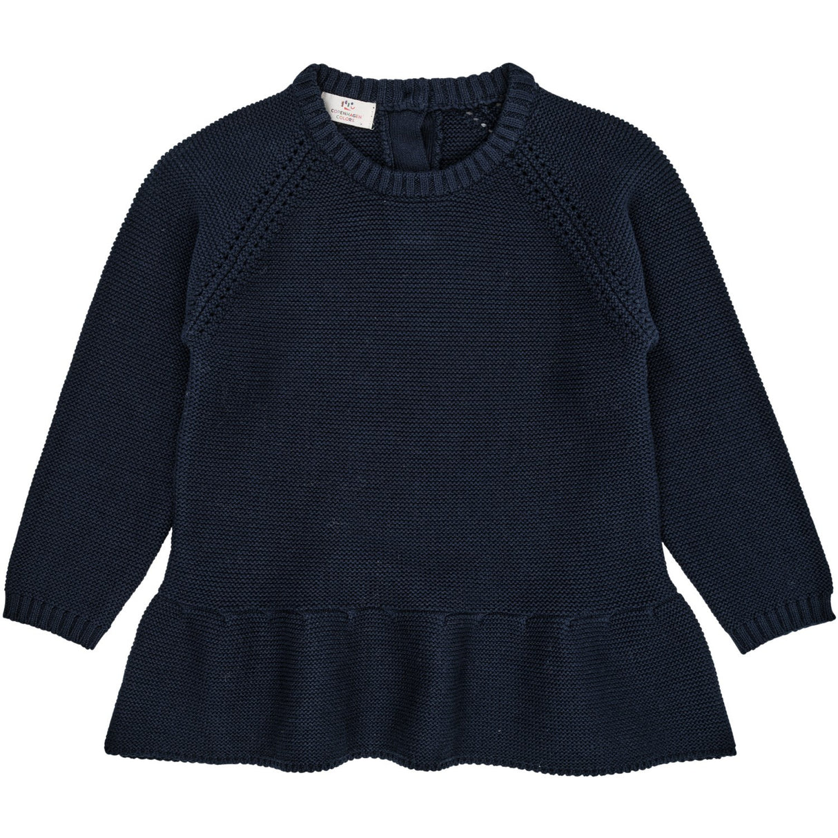 COPENHAGEN COLORS Navy Knitted Pullover w. Frill