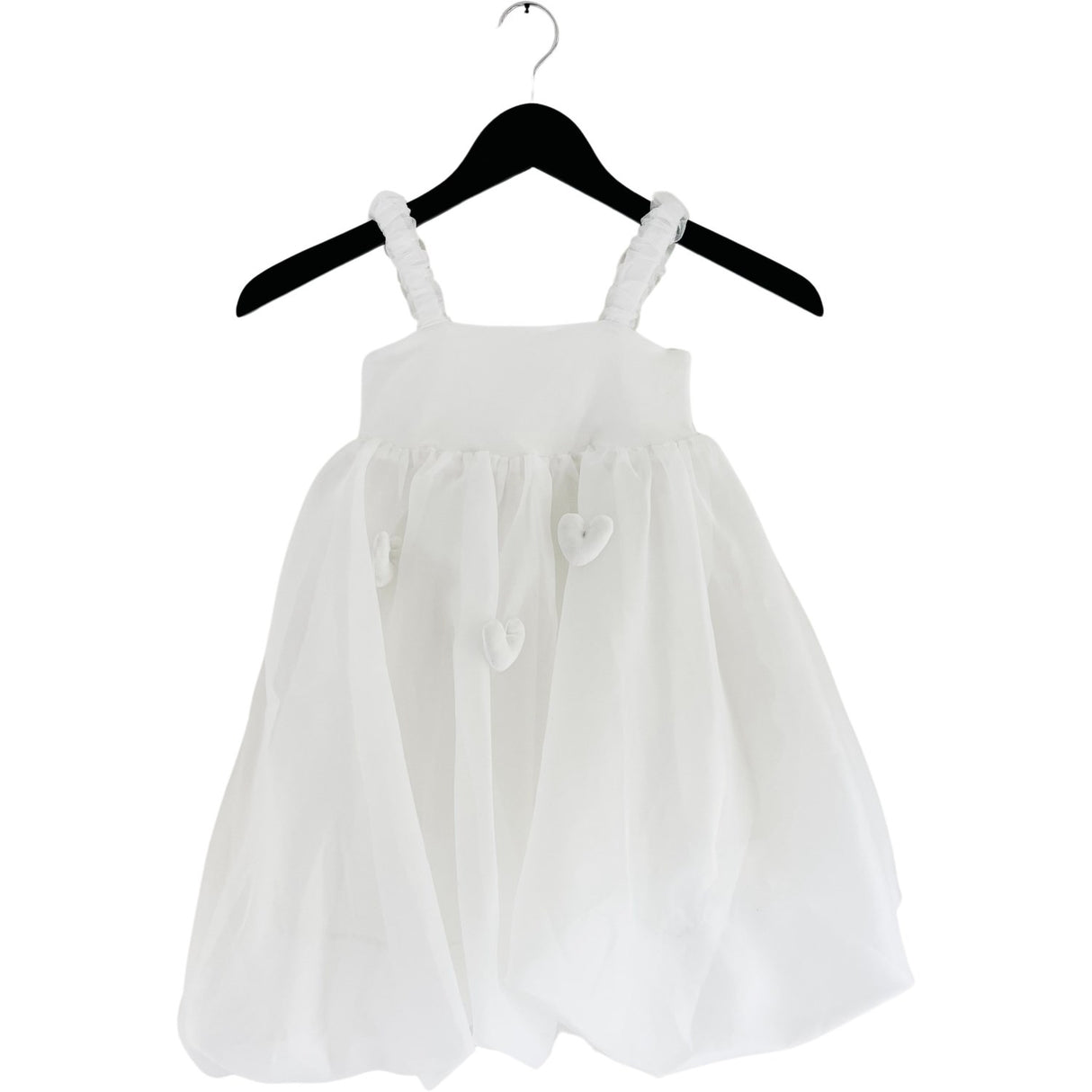 Dolly by Le Petit Tom White Dolly World Heart Balloon Organza Dress