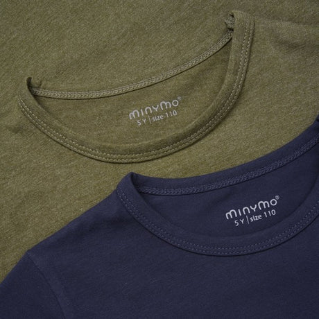 Minymo Dark Olive T-shirts Basis 32 2-pack