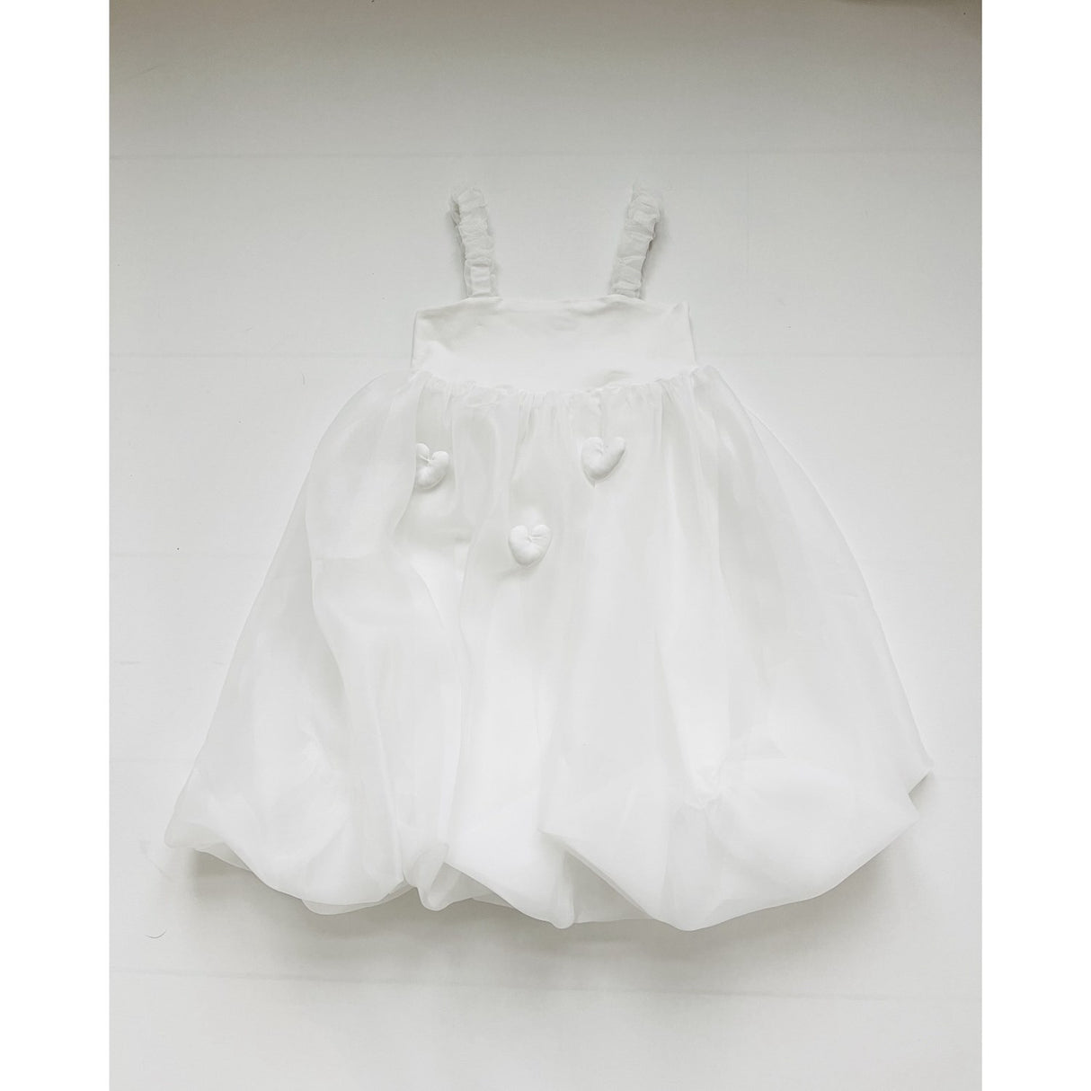 Dolly by Le Petit Tom White Dolly World Heart Balloon Organza Dress