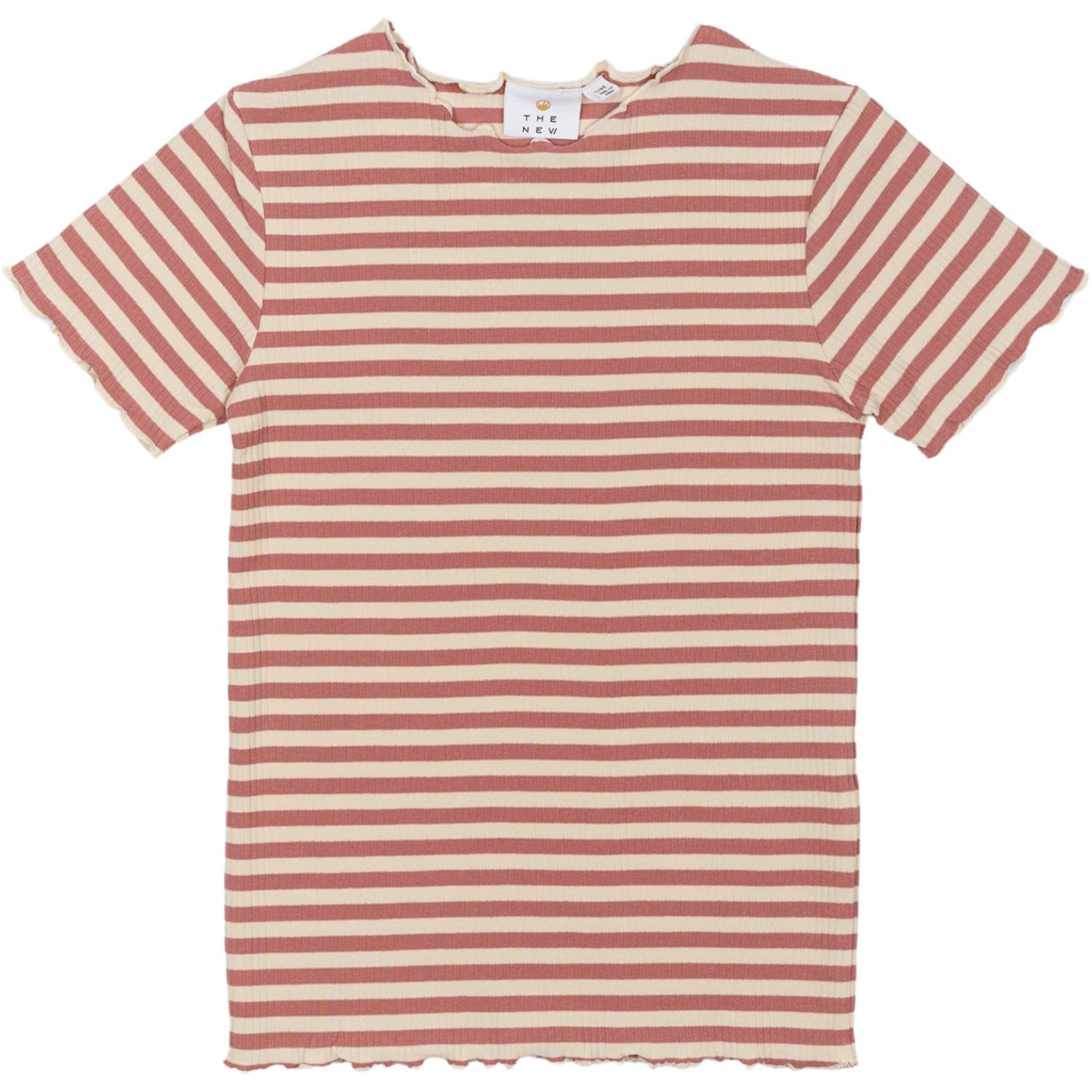 The New Old Rose Striped Moore Collar Rib T-Shirt