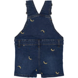 THE NEW Siblings Medium Blue Denim Embroidery Otis Short Denim Dungarees