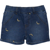 THE NEW Siblings Medium Blue Denim Embroidery Otis Denim Shorts