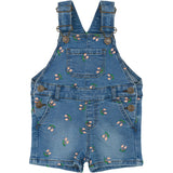 THE NEW Siblings Light Blue Denim Embroidery Ovia Short Denim Dungarees