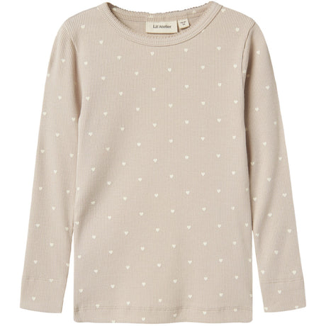 Lil'Atelier Gray Morn Heart Gago Slim Blouse Noos