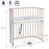 babybay® Beige Varnished Boxspring Co-Sleeper