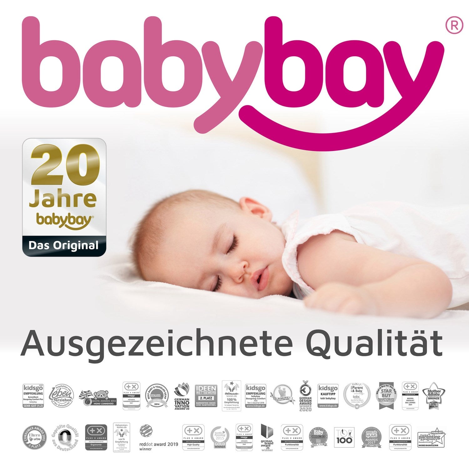Babybay Cielo Piqué Con Nastro Per Lettini Midi, Original, Maxi, Boxspring E Comfort Plus - Bianco