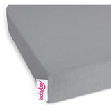 babybay® Grey Jersey Cover Deluxe Sheet 2-Pack Maxi, Midi, Boxspring, Comfort And Comfort Plus