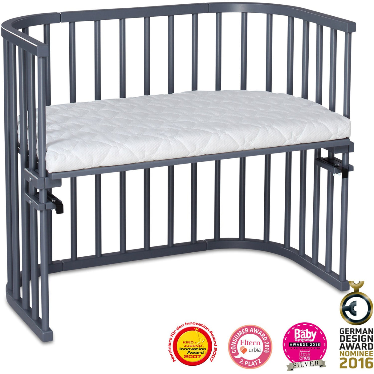 babybay® Grey Varnished Maxi Co-Sleeper