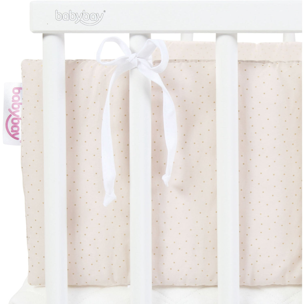 babybay ® Beige Glitter Dots Gold Bed Bumper Organic Cotton Royal