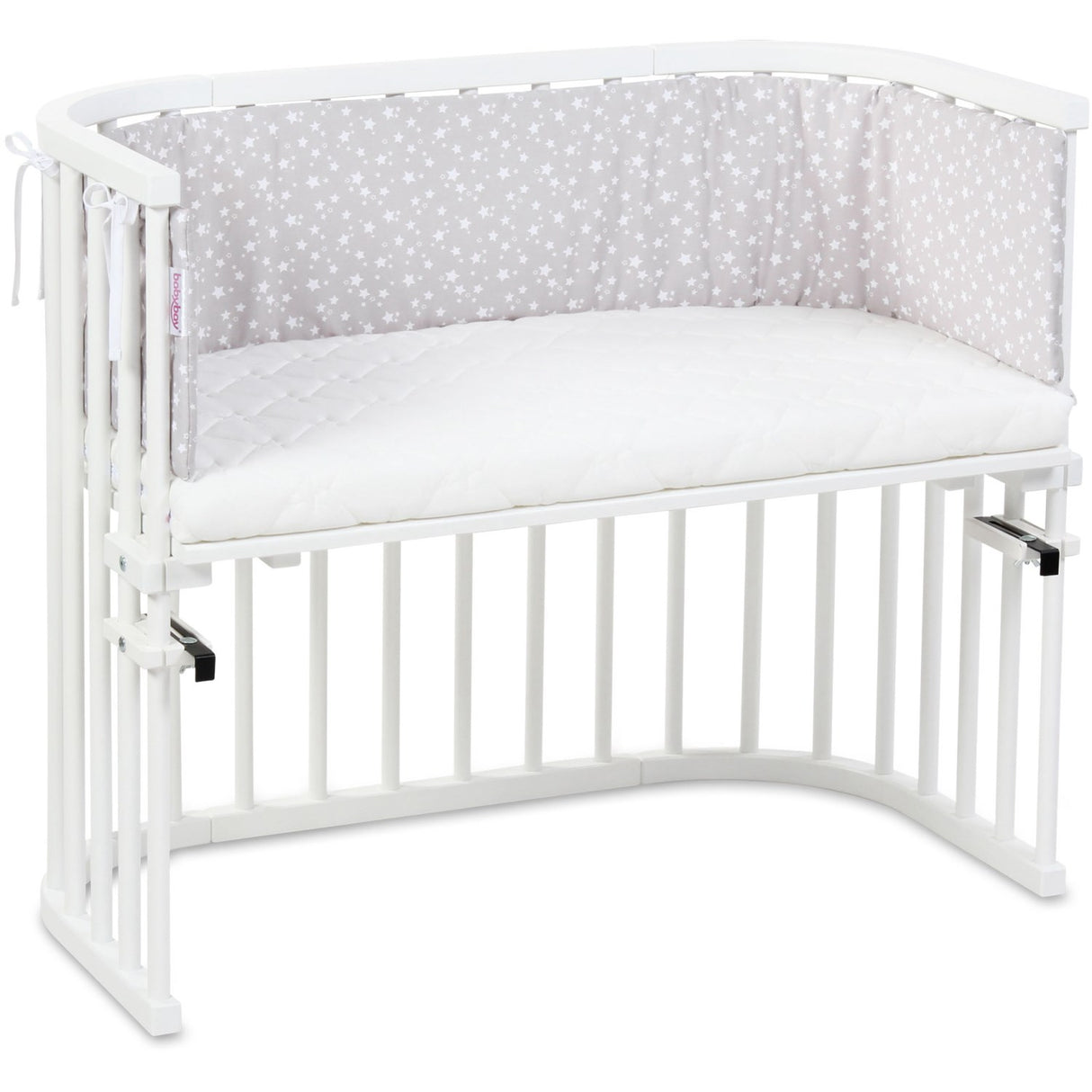 babybay ® Pearlgrey White Stars Bed Bumper Pique