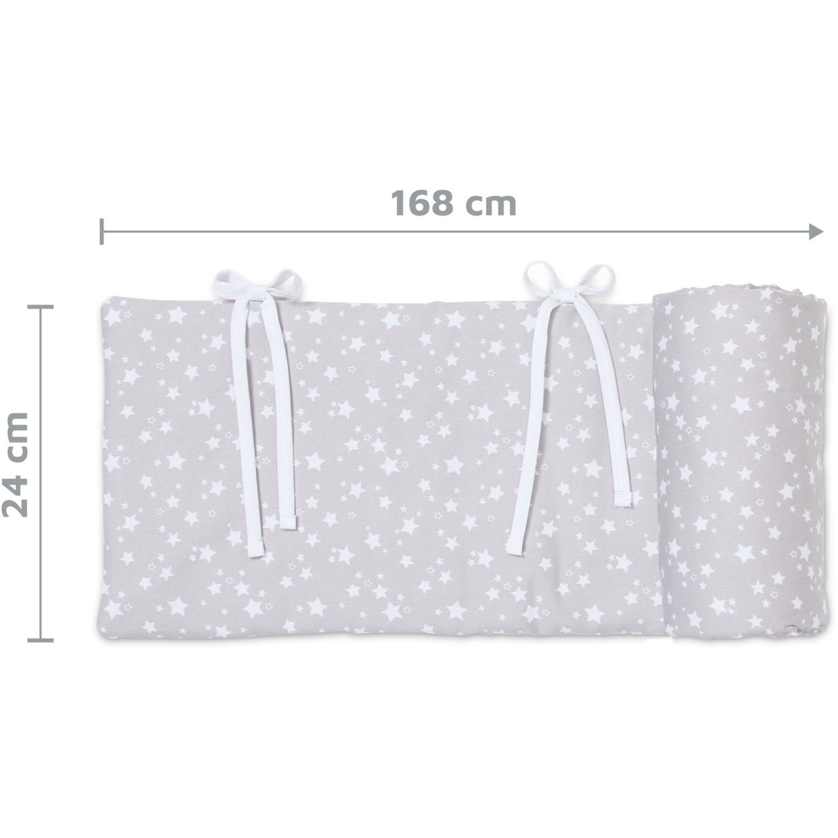 babybay ® Pearlgrey White Stars Bed Bumper Pique