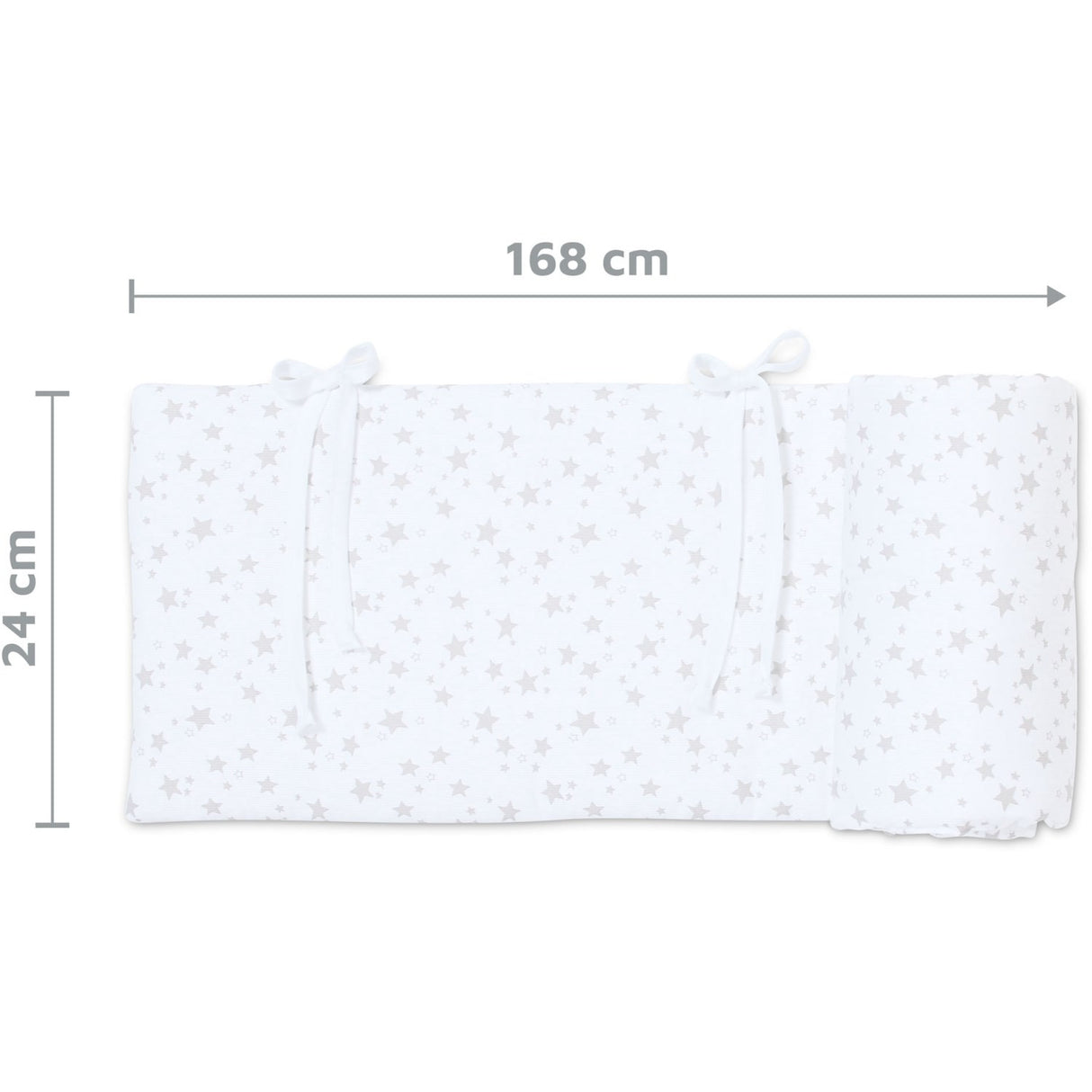 babybay ® White Stars Pearl Grey Bed Bumper Pique