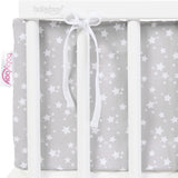 babybay ® Pearlgrey White Stars Bed Bumper Pique