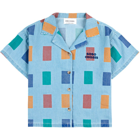 Bobo Choses Light Blue Color Game All Over Light Denim Shirt