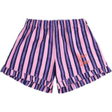 Bobo Choses Pink Stripes All Over Ruffle Shorts