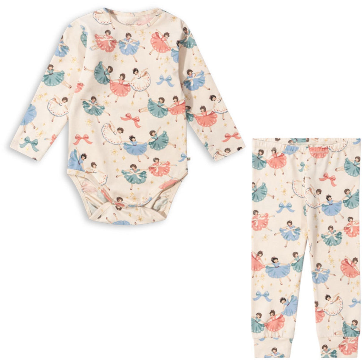 Konges Sløjd Bow Ballerina Basic Bodysuit Ls/Pants Set Gots