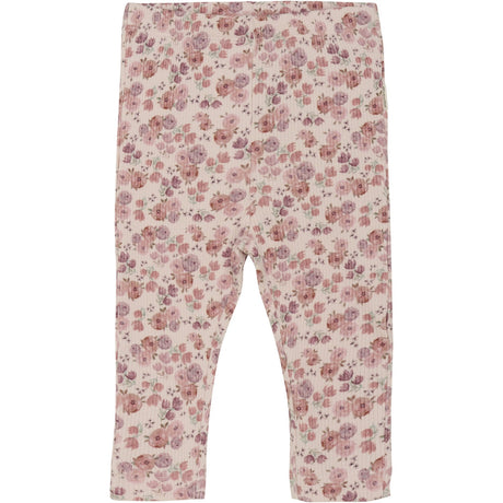 Minymo Peach Whip Leggings AOP Rib