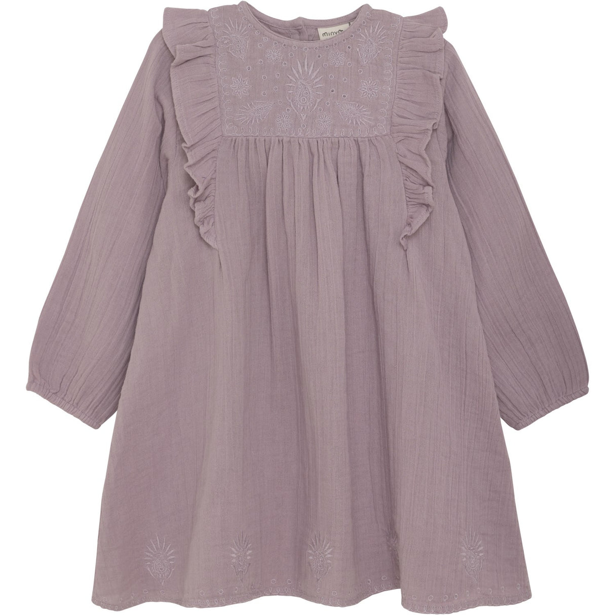 Minymo Elderberry Dress With Embroidery