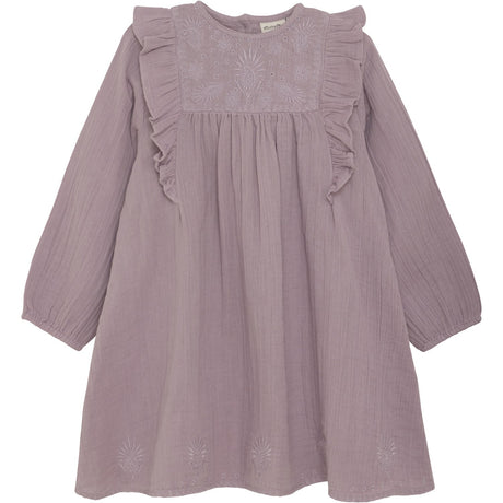 Minymo Elderberry Dress With Embroidery