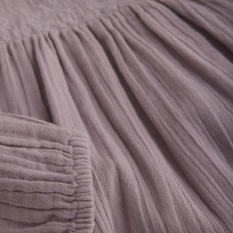 Minymo Elderberry Dress With Embroidery