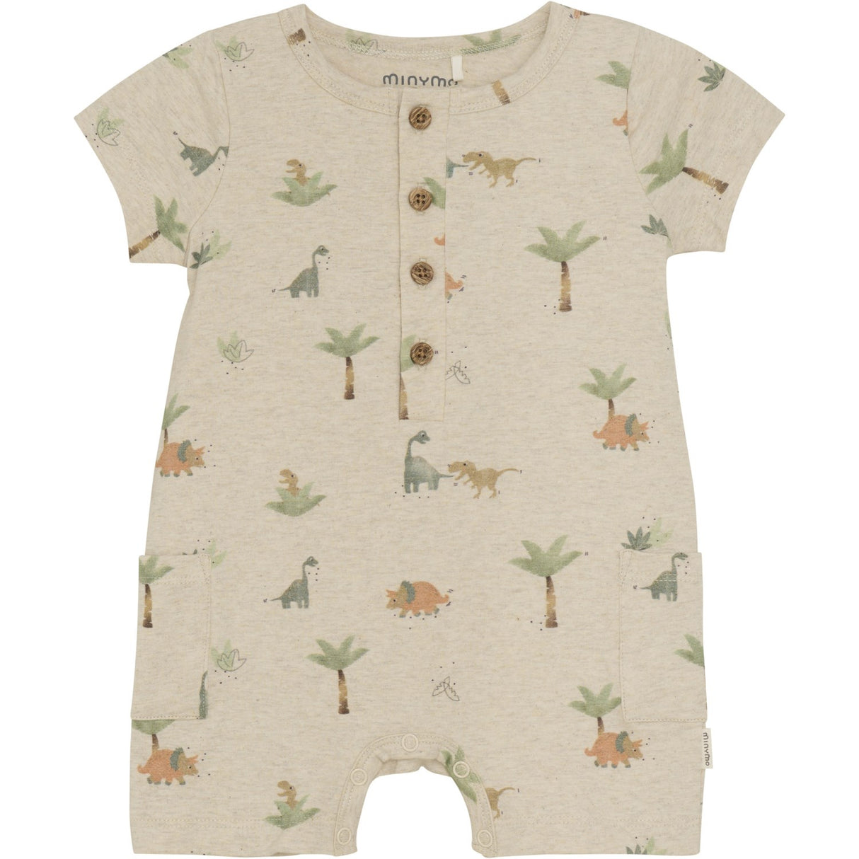 Minymo Light Beige Melange Onesie AOP