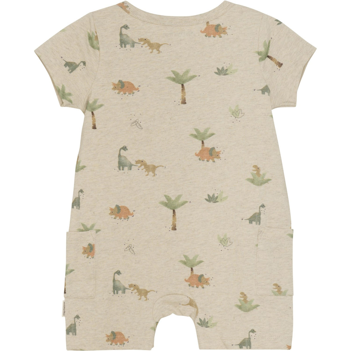 Minymo Light Beige Melange Onesie AOP