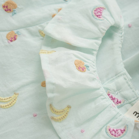 Minymo Wan Blue Dress Embroidery