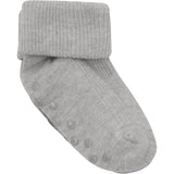 Minymo Light Grey Melange Baby Rib Sock 2-Pack