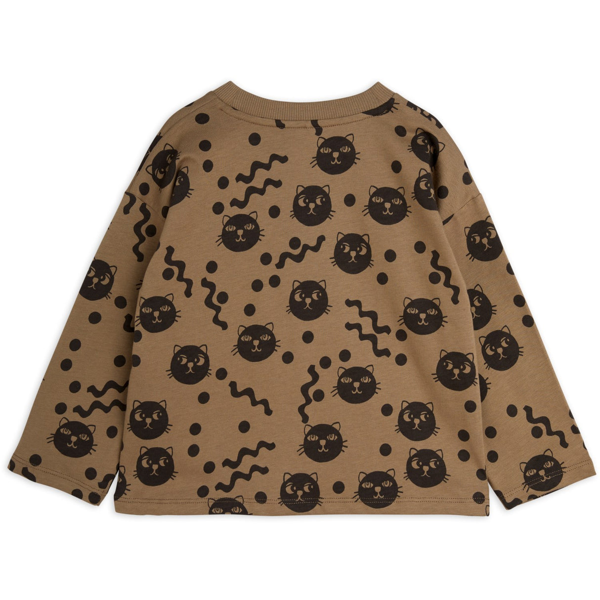 Mini Rodini Brown Squiggly Cats AOP Blouse