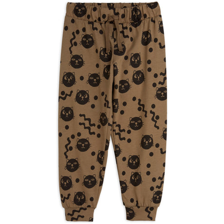 Mini Rodini Brown Squiggly Cats AOP Pants