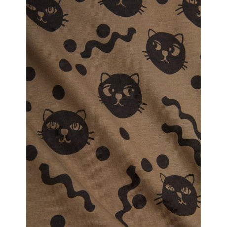 Mini Rodini Brown Squiggly Cats AOP Pants