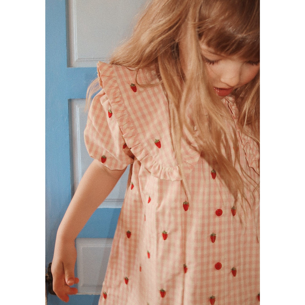 Flöss Pink Berry Gingham Dolly Dress
