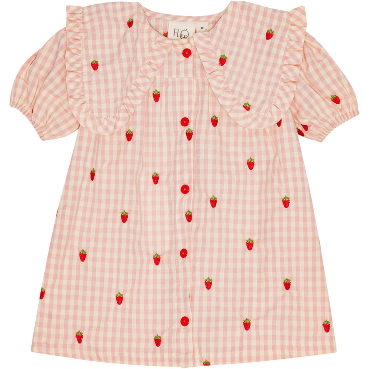 Flöss Pink Berry Gingham Dolly Dress