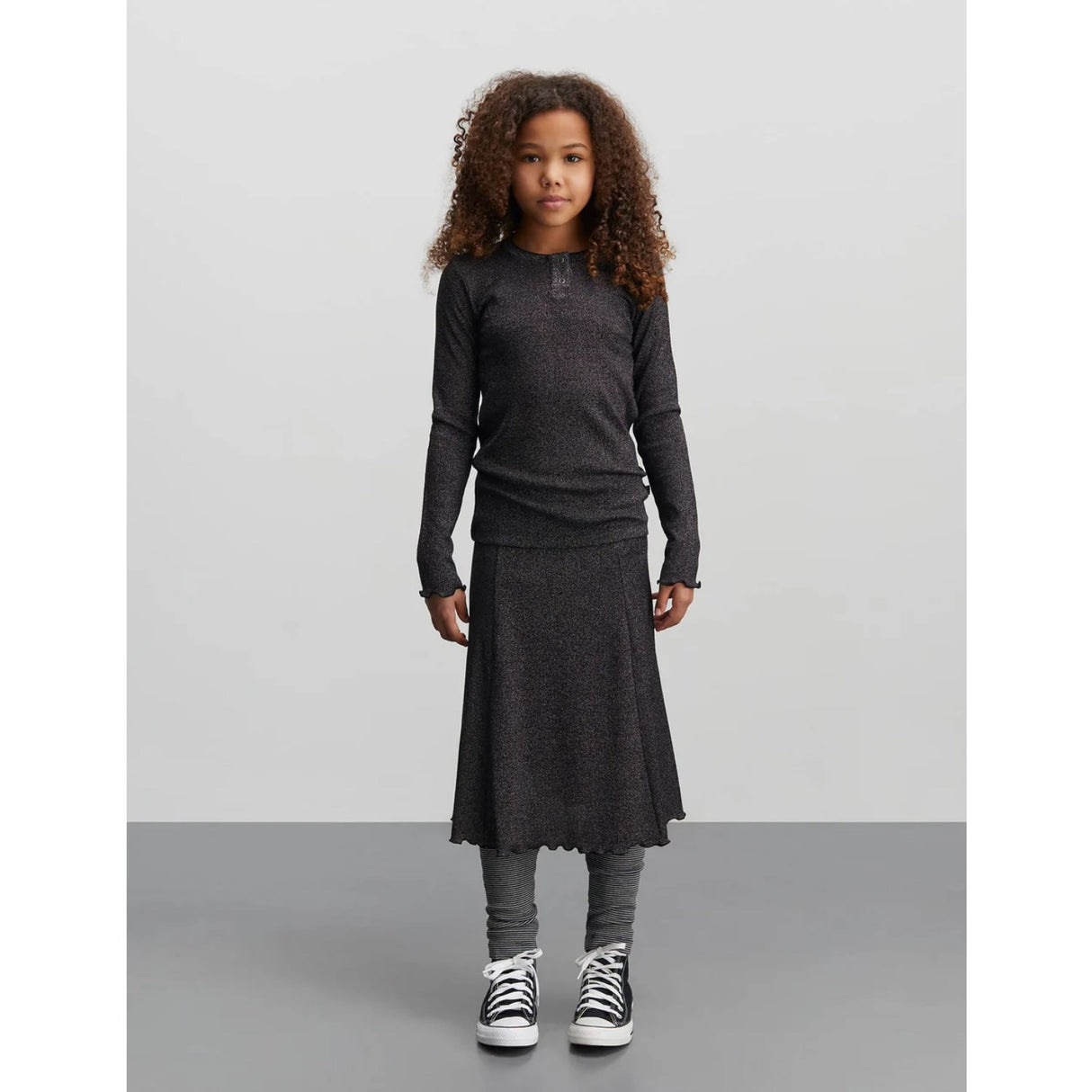 Mads Nørgaard Gun Metal 2X2 Lurex Salina Skirt