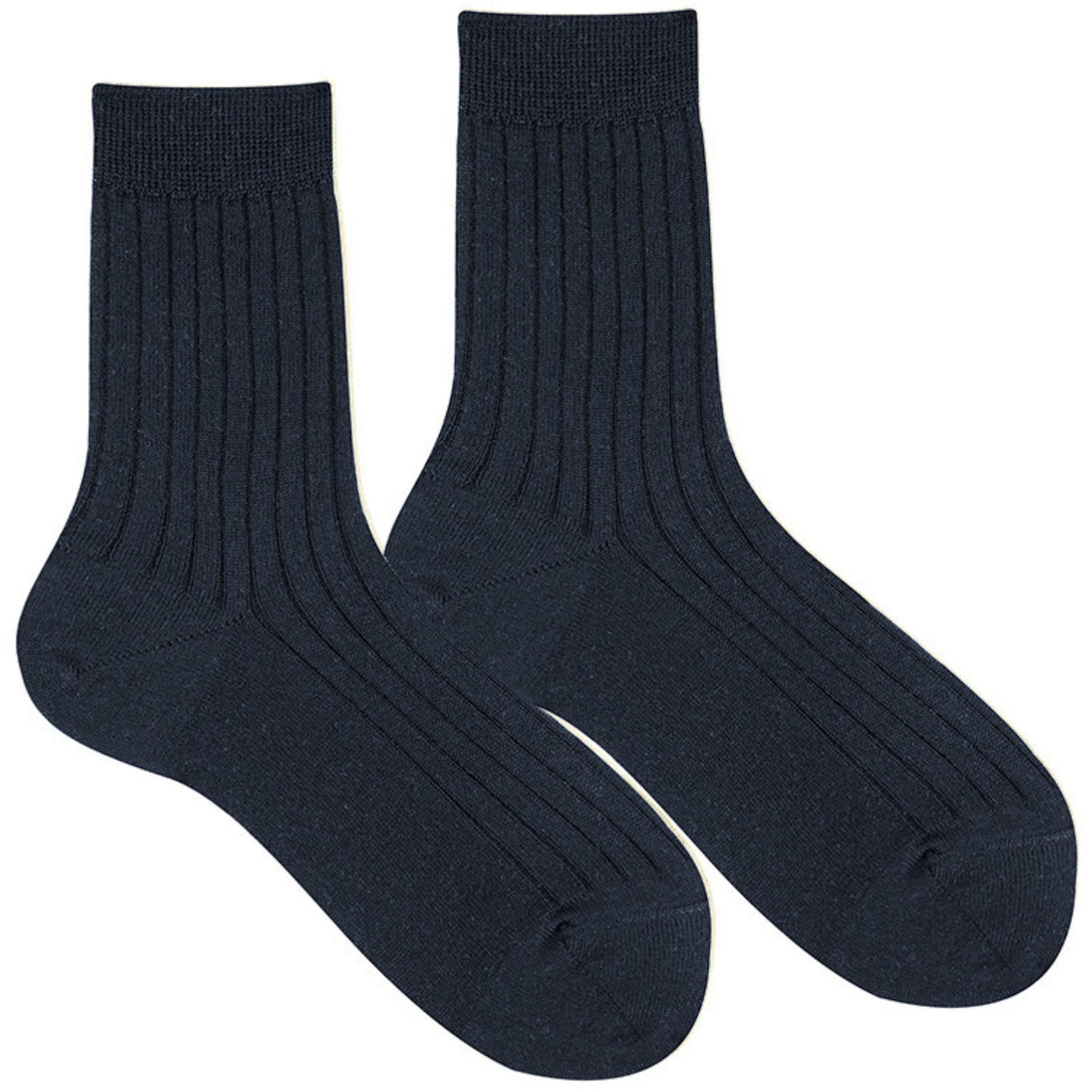 Cóndor Navy Extrafine Merino Wool Rib Socks