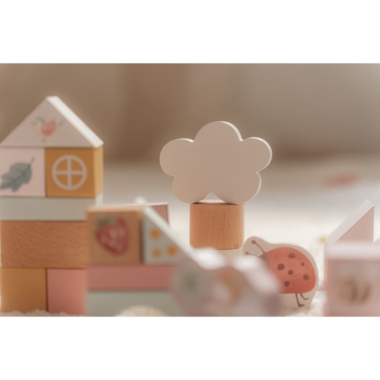 Little Dutch Fairy Garden Pink Building Blocks Wood