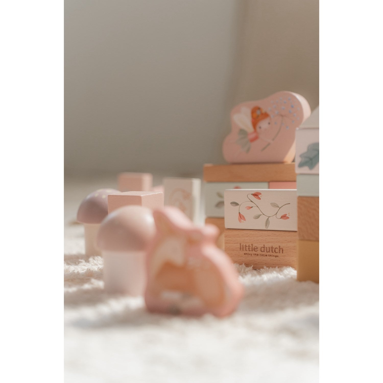 Buy Little Dutch Fairy Garden Pink Building Blocks Wood | Luksusbaby